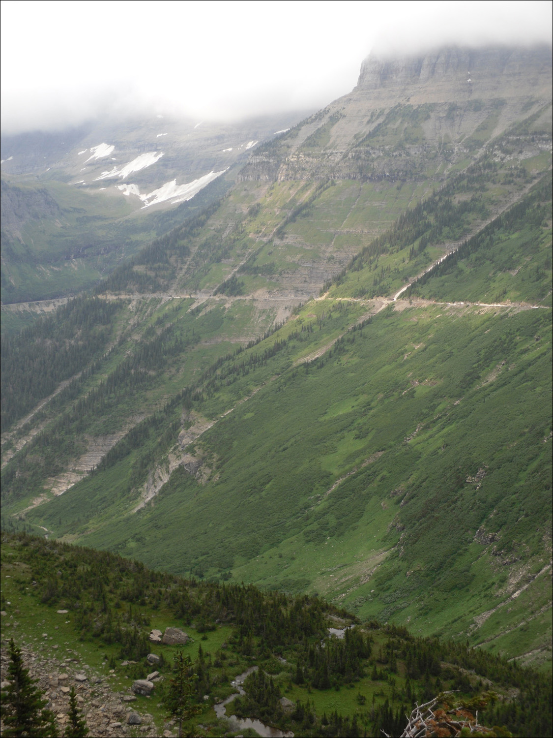 Glacier National Park-Views from west of Logans Pass on Going to the Sun Road.